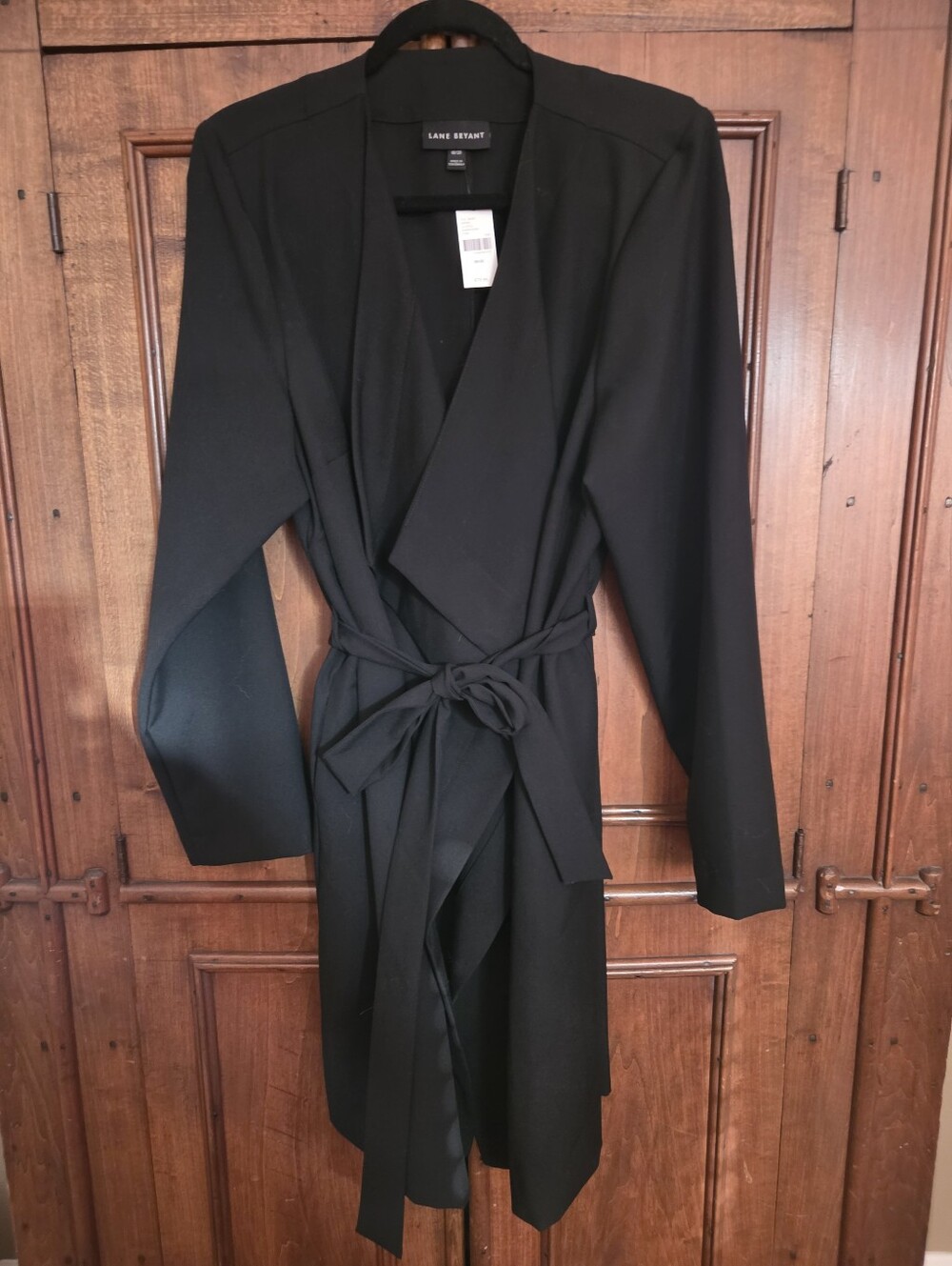 Lane Bryant Black Wrap Belted Duster Blazer
